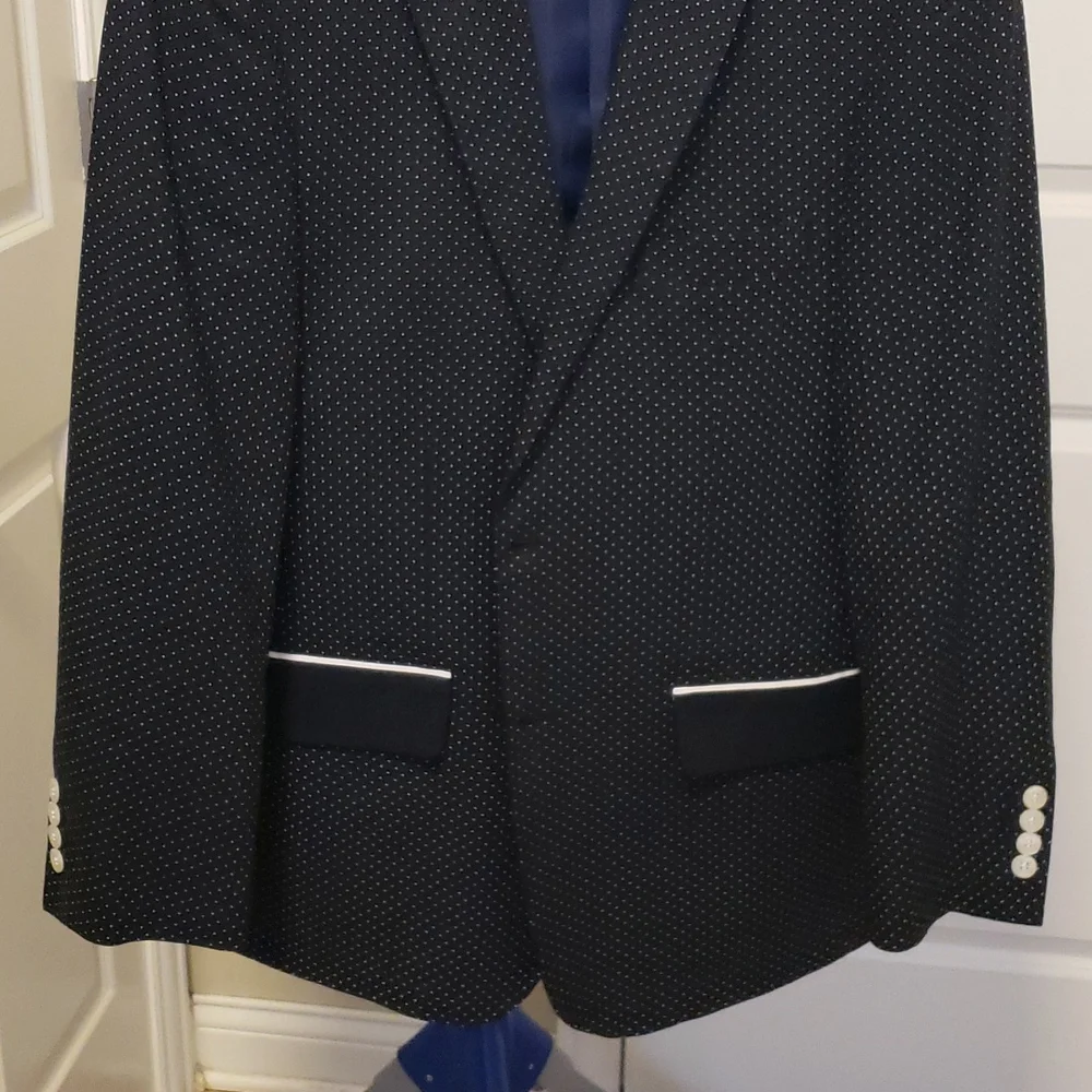 Linea Uomo Men's Rayon Linen‎ Blend Navy Blue Jacket